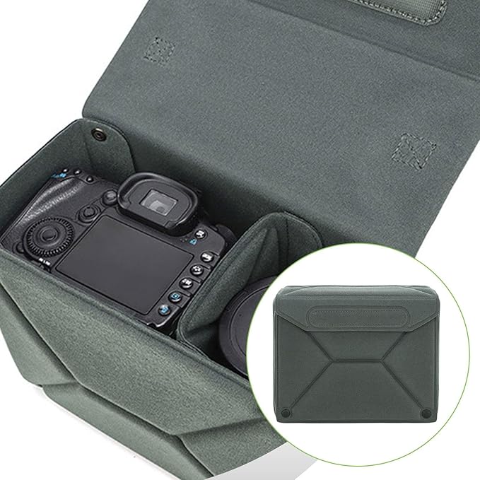 Camera Bag Insert Shockproof Equipment Photography Pouch Protection Portable Outdoor Compartment Padded Inner Case, Grey M