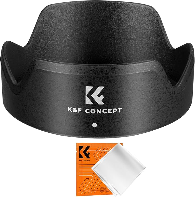 K&F CONCEPT Lens Hood Replacement of EW-60F Hood Compatible with Canon RF-S 18-150mm F3.5-6.3 is STM, EF-M 18-150mm F3.5-6.3 is STM Reversible Snap on Camera Lens Shade Fits 55mm Filters and Lens Cap
