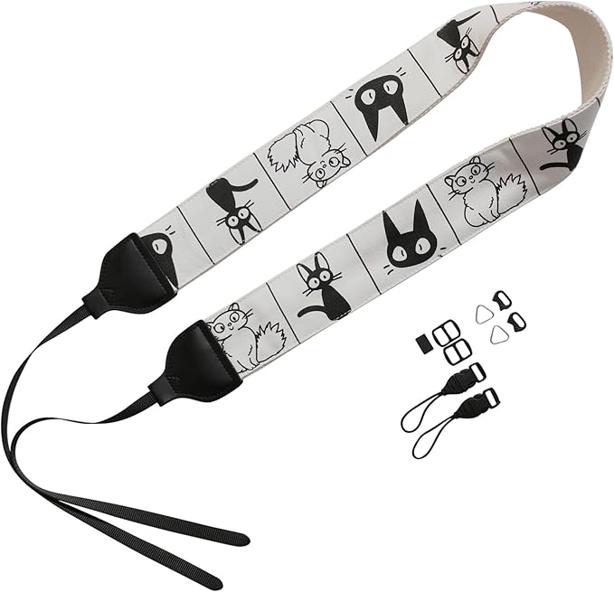 UNIKSTRAP Original Design Adjustable Camera Strap Comic Cat, 2 Inch (5cm) Width, Fit for Canon Nikon Sony Interchangeable Lens Digital Camera/DSLR
