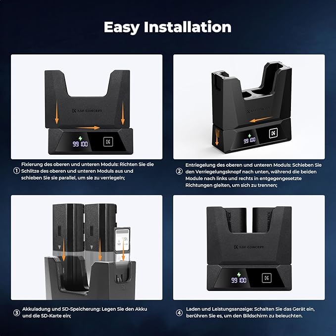 K&F CONCEPT LP-E6P LP-E6NH Charger 18W Fast Dual Portable Battery Charger for Canon R7, R6, R5, R, 6D Mark II, 5D Mark IV, 5D Mark III, 5DS, 5DS R, 5D Mark II, 80D, 90D, 6D, 7D, 7D Mark II