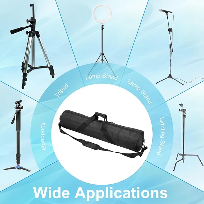PATIKIL Tripod Carrying Case, 35.4" x 7.1" Heavy Duty Oxford Cloth Padded Tripod Bag with Adjustable Shoulder Straps and Handles for Light Stands Umbrellas Tripods Mic Speaker Stand, Black
