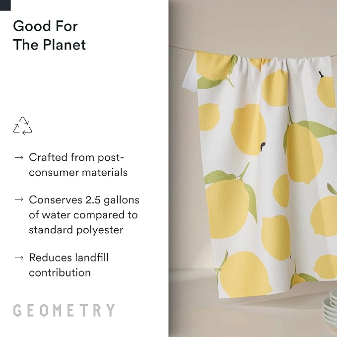 GEOMETRY Kitchen Tea Towels - Quick Dry Microfiber Dish Towels for Kitchen Sunny Hills, 18" x 30" 1 Pack
