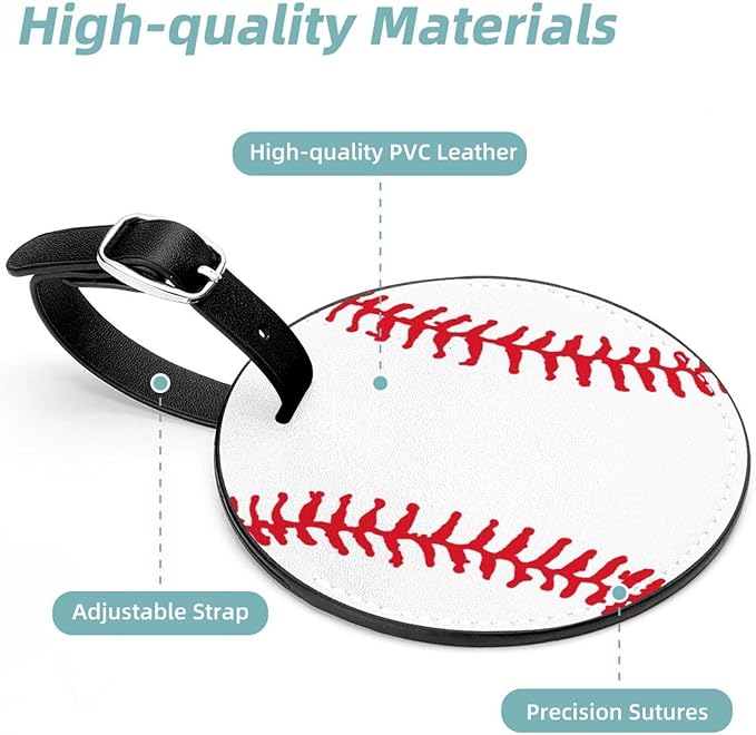 2 Pack Baseball Luggage Tags Travel Essentials & Cruise Essentials
