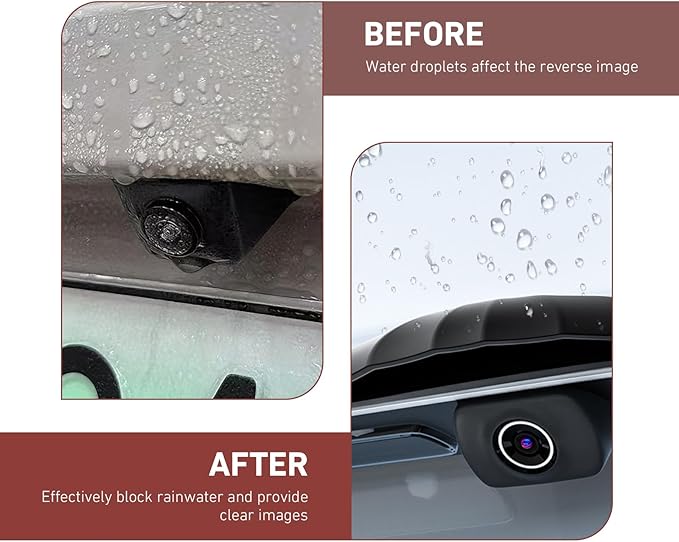 Car Rear View Backup Camera Cover, Soft Silicone Anti-Rain Car Backup Camera Rain Shield, Waterproof Auto Back Up Cameras Rain Cover with Wider Design, Universal for Most Cars(Black)