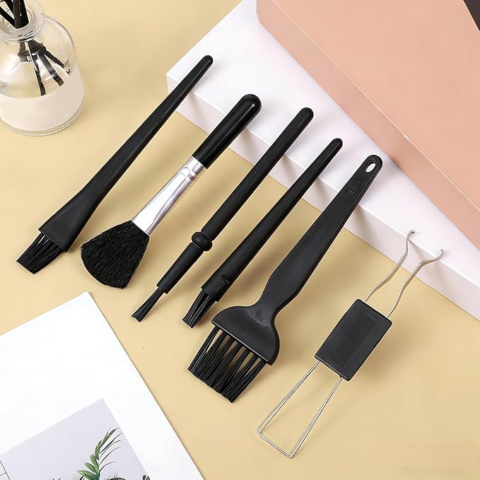 6 Pcs Keyboard Cleaning Kit with Keycap Puller & Switch Puller, Mini Anti-Static Dust Brush for Computer Motherboard Camera Small Space, Stainless Steel Key Remover for Mechanical Keyboard