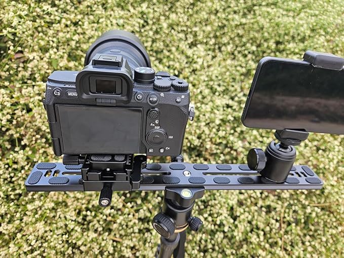 PU-350 350mm Universal Long Quick Release Plate Dual Dovetail Slide Rail with D-Ring Screw for Ball Head Tripod Mount DSLR Camera Arca Swiss Compatible