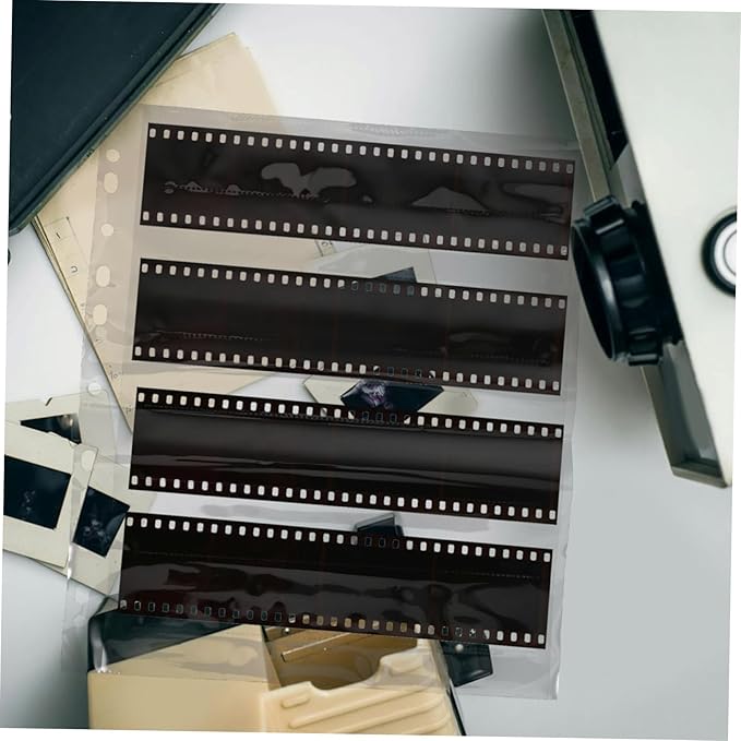KICHOUSE 10pcs Film Negative Sleeves Heavy Duty Document Holders for Safe Photo Storage Archival Quality Protectors for Negatives and Slides Binder-Compatible Pages Kit