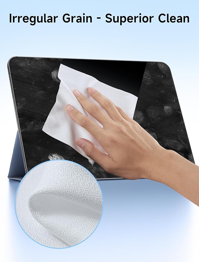 JSAUX 50 Pack Disposable Microfiber Cleaning Cloths (6 x 6 in), Eyeglass Cleaning Cloth, Eye Glass Cleaner Cloth – Safe for Glasses, Camera Lens, Screens, iPad, Phone, Steam Deck, TV Screen and More
