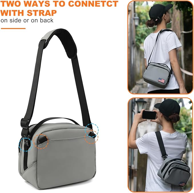 TULLIO Besnfoto Camera Bag Small Purse Crossbody Camera Shoulder Case Waterproof Canvas Cute Compact Photography Bag for Mirrorless DSLR SLR