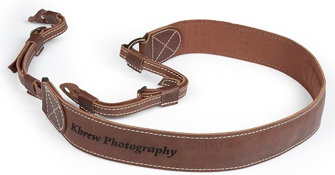 MegaGear Personalized Genuine Leather Camera Strap Custom Engraved DSLR & SLR Shoulder/Neck Strap