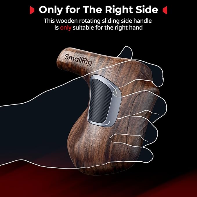 SmallRig Rotating Right-Side Wooden Handle for ARRI Rosette, Load Capacity to 15kg / 33lbs, Flexible Position Adjustment, Ergonomic Design & Anti-Slip Design