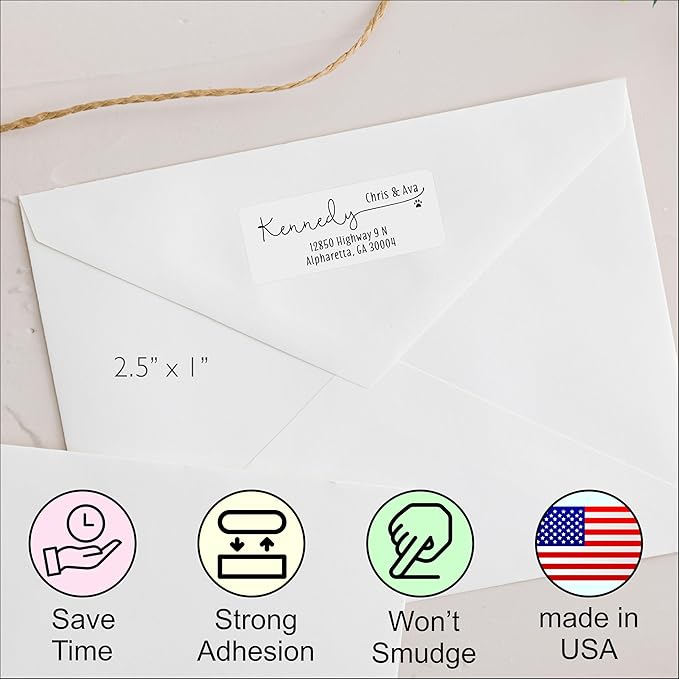 White Address Labels - Personalized Return Address Labels, Mailing and Shipping Labels for Envelopes, Packages, Business, Home by PrettySweetParty