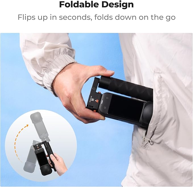 K&F CONCEPT Magnetic Quick Release Foldable Selfie Stick Compatible with Insta360 X5, 89cm/35inch Aluminum Alloy Extension Rod Invisible Pole, Adjustable Handle Grip with Safety Lock for X4 Air