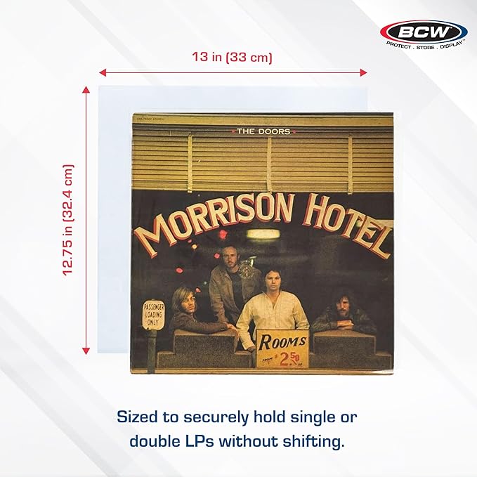 BCW 12-Inch Outer Sleeves – 50 Pack | Clear 2 Mil Polypropylene | Acid-Free Archival Quality for 33 1/3 RPM Album Covers | Ideal for Collectors