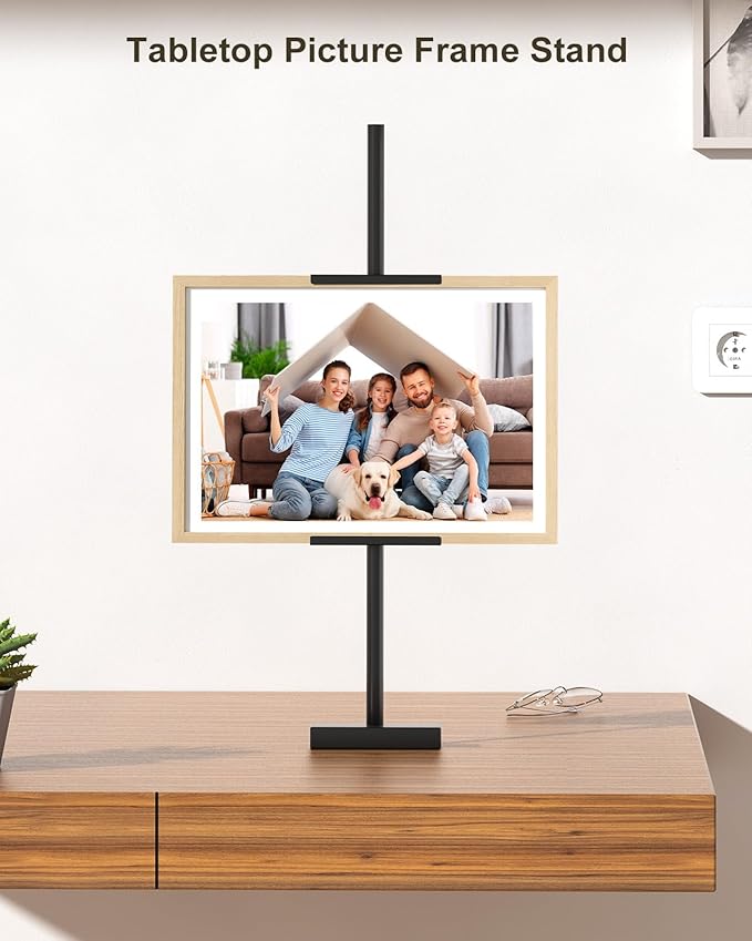 Adjustable Tabletop Easel Stand, Picture Easels for Display Up to 29" H, Metal Picture Frame Holder Stand Table for Art, Photo (Black)