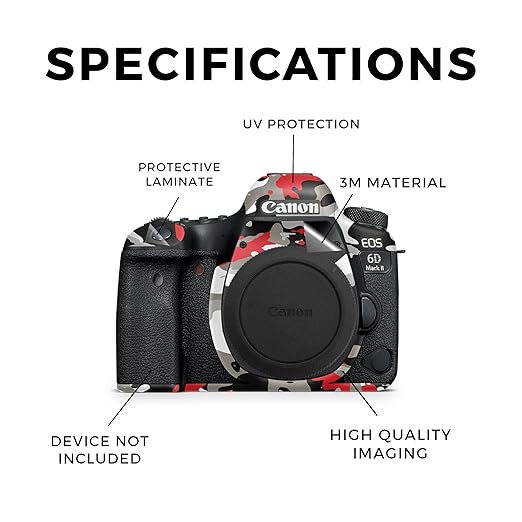 Camera Skin Compatible with Canon EOS 6D Mark II Camera (2017) - Red Camo - Premium 3M Vinyl Protective Wrap Decal Cover - Easy to Apply | Crafted in The USA by MightySkins