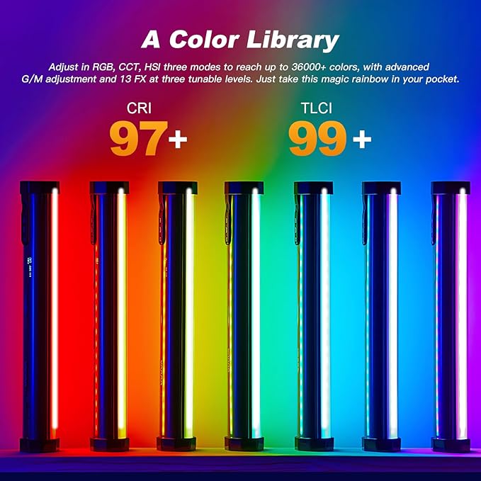 Godox TL30 RGB Tube Light Wand, Magnetic RGB Light Wand LED Video Light Stick CRI 97 TLCI 99 HSI 360°Color Gamut 2700-6500K 13FX Lux 740 with 2900mAh Battery for Photography YouTube TikTok