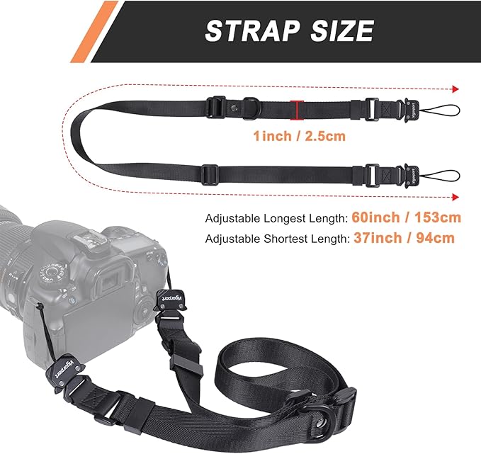 Vigorport Camera Strap, Crossbody Shoulder Strap, Camera Neck Strap with Quick Release Metal Buckle for DSLR/Binoculars