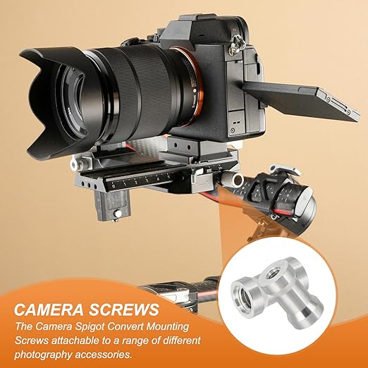 PATIKIL Camera Spigot Screws Converter 1/4" to 3/8" Female to Female, 6 Pack Tripod Screw Adapter Spigot Stud for Light Stand Hot Shoe Cold Shoe Adapter Ball Head Flash, Silver