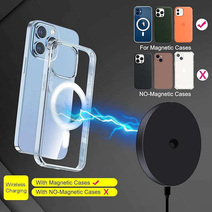 Magnetic Cell Phone Selfie Stick Tripod with 1/4" Magnetic Wireless Charging Mount Extendable Mini Desktop Smartphone Tripod compatibel for Magsafe iPhone 17/16/15/14/13/12 Pro Max