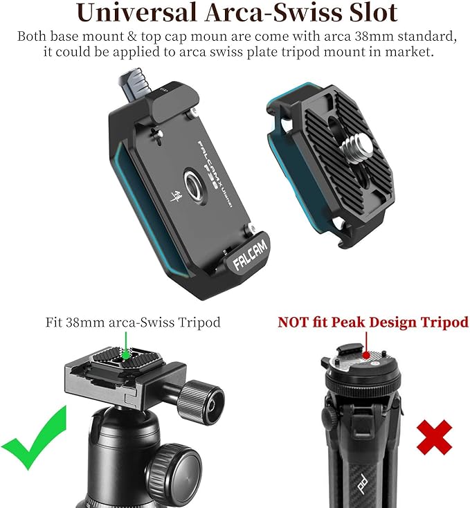 ULANZI F38 Camera Quick Release Plate w 1/4" to 3/8" Screw Thread, Quick Release System QR Plate Camera Tripod Mount Adapter for Sony Canon Monopod DSLR Stabilizer Slider DJI Switch Between Stablizer