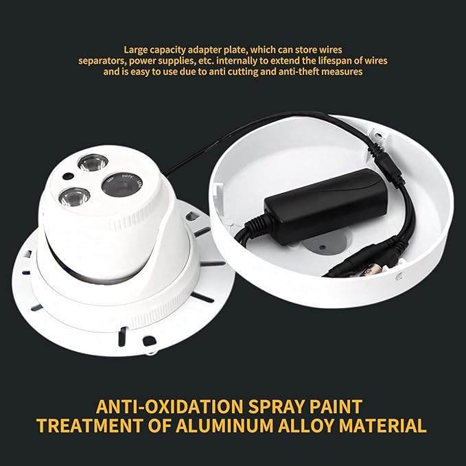 Indoor Outdoor Security Camera Wall Mount, L-Type Metal Bracket, Junction Box Cable Management