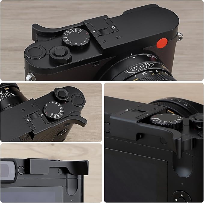 Haoge THB-QB Metal Hot Shoe Thumb Up Rest Thumbs Up Hand Grip for Leica Q2 Camera Black