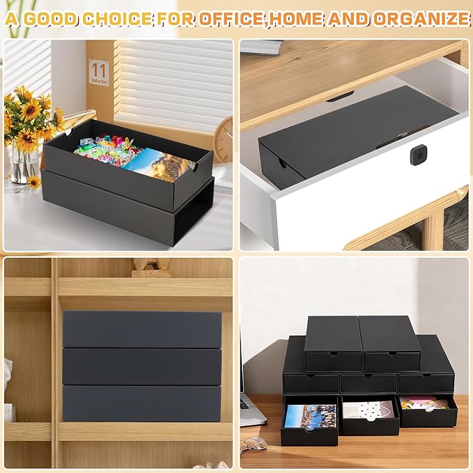 AOBOPLE 8 Pack Photo Storage Box,6" x 11.8" x 2.36" Multipurpose Storage Box to Store Photos,Index Cards,Postcards,Greeting Cards,6" x 6" Paper,Trading Cards,Keepsakes,Craft supplies,Documents