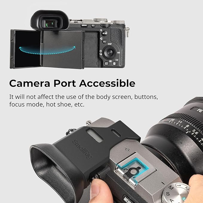 SMALLRIG A7CII A7CR Camera Viewfinder Eyecup, Viewfinder Eye Cup with Small Lanyard, Soft Silicone Material, Improving Shooting Stability, for Sony Alpha 7C II/Alpha 7CR - 4819