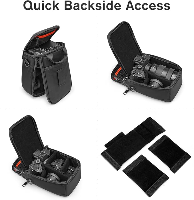 S-ZONE Camera Insert Bag Waterproof Lens Cube Case Compatible with Nikon Canon
