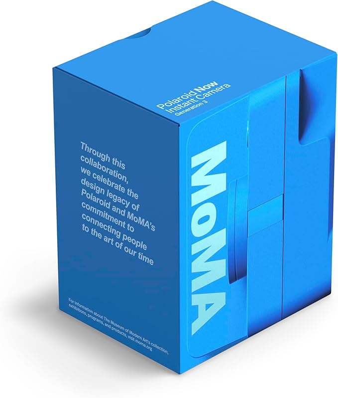 Polaroid Now 3rd Generation I-Type Instant Film Camera - Polaroid x MoMa Limted Edtion - Includes Three Limited edtion MoMa Camera Straps - Camera Only No Film (9182)