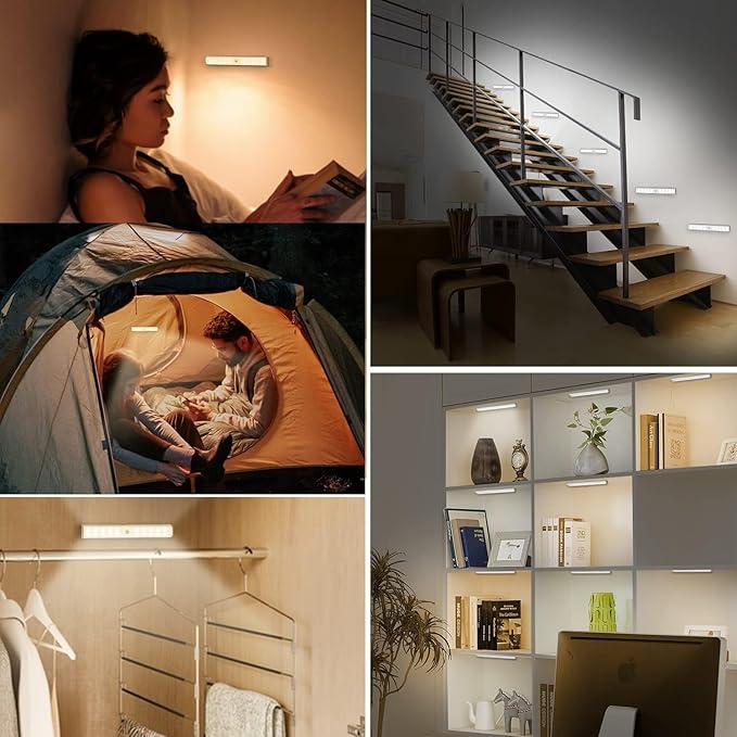 Under Cabinet Lighting with Remote, 15 Color RGB 4 Dynamic Working Modes Wireless Lamp, 1100mAh Rechargeable Lamp & 3 Timer, Stick on Lights for Kitchen, Home Decor, Closet, House Party (2 Pack)