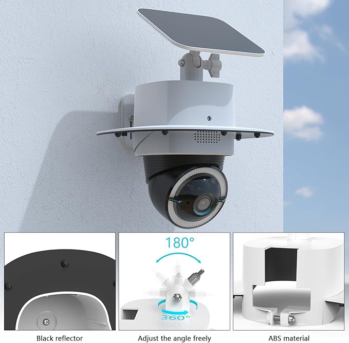 Koroao Rain Sun Shield Cover with Adjustable Mounting Bracket Compatible with eufy Security 4G LTE Cam S330 Camera (Sunshade Cover)