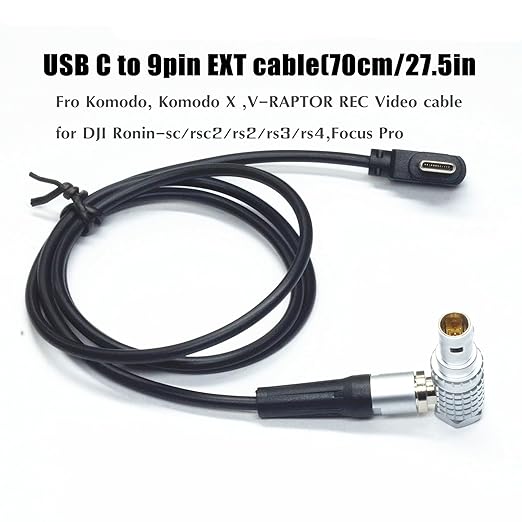 DJI Komodo Video Cable - 70cm/2.3ft, 9pin EXT Release, Compatible with Komodo X, V-RAPTOR, Ronin-Focus Pro
