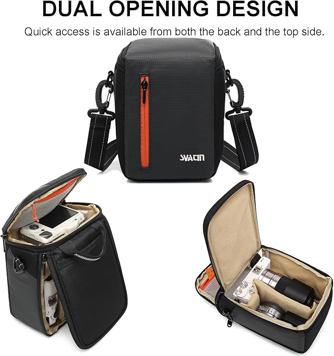 mirrorless camera bag,Dual Opening Anti-shock Sling Lens Cube Case,Small Digital DSLR SLR Mirrorless Cameras Accessories Storage Pouch for Canon,Sony,Fuji,Panasonic,OLYMPUS