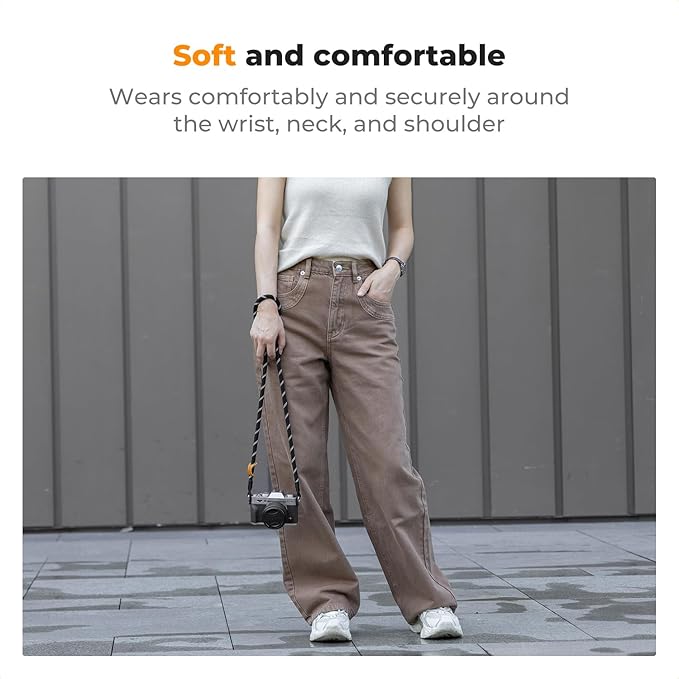K&F CONCEPT Camera Neck Strap,100cm Nylon Rope Camera Shoulder Strap with O-ring for DSLR Camera