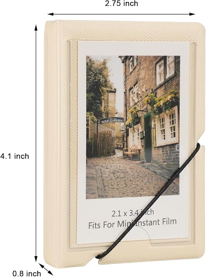 Mini Photo Album Holds 28 Pockets 2x3 Inch Pictures Fits for Fujifilm Instax Mini 7s 8 9 11 25 26 40 50s 90 Evo Z2300 Instant Camera, Polaroid Snap,Kpop Photocard Holder (Beige, 1 Pack)