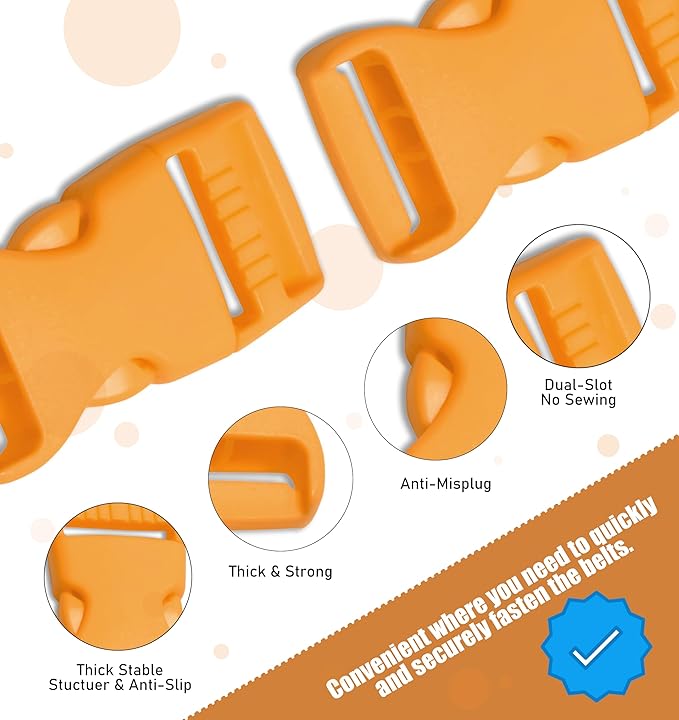 Buckles for Straps Set of 4 Pcs Plastic Buckle Clip Quick Side Release Plastic Fastener