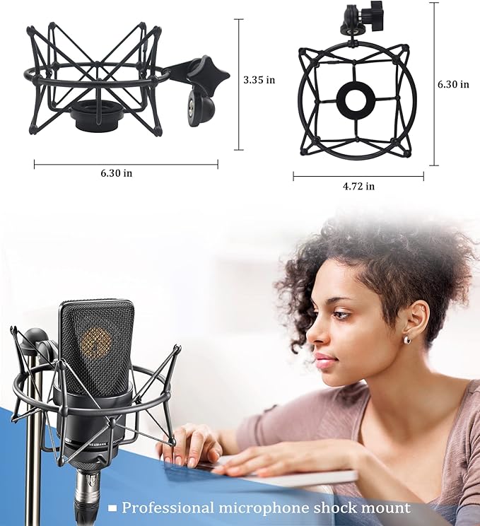 TLM 103 Shock Mount - Microphone Mount Compatible for Neumann TLM 103 M147 Condenser Mic by SUUNTOKS,Black