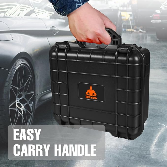 Hard Case, 13.6 x 11.4 x 6 Inch Portable Weather Waterproof Protective Camera Case with Customizable Foam, Fit Use of Drones, Camera, Equipments，Black