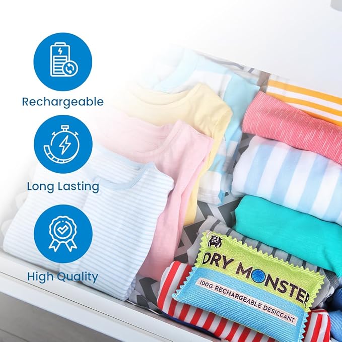 100g Rechargeable Desiccant - 1 bag | Ultimate Moisture Absorbing Bags | Rechargeable Silica | Protects Valuables from Rust, Corrosion & Humidity | Easy to Use & Rechargeable