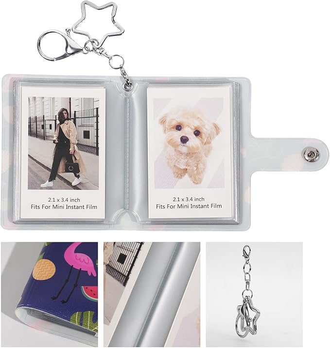 Mini Polaroid Instax Photo Album Book Holds 32 Photos for 2x3 Fujifilm Instax Mini 12 11 9 40 99 90 8 7 Evo LiPlay Instant Camera, Polaroid Snap PIC-300 Z2300 Instant Camera. (Flamingo, 1 Pack)