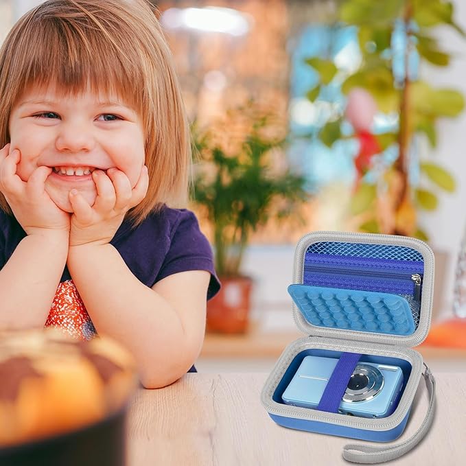 Digital Camera Case for CAMKORY/for Kodak Pixpro/for VAHOIALD/for Sony DSCW800 830/ for Canon PowerShot 180 190. Kids Vlogging Cameras Storage Holder for Accessories (Box Only)-Blue