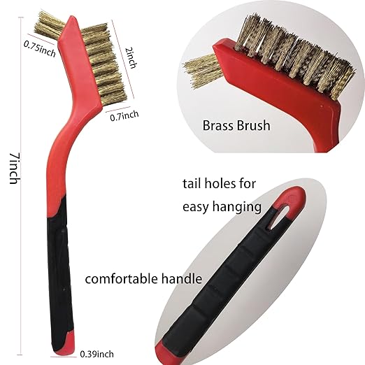 6 Pcs Brass Wire Cleaning Brush Set, Anti-Static Non-Scratch Polishing Brushes for Delicate Surfaces