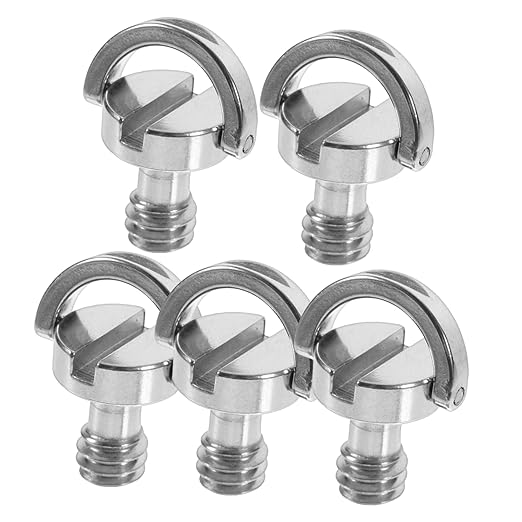 Angoily Camera Mounting Screws 1/4 Inch Tripod Mount Screws d Ring Quick Release Plate Clamp 5 Pcs