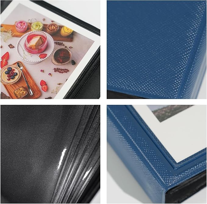 iFreak Polaroid Photo Album Book Fits For Fujifilm Instax Wide Square Picture Album, Holds Square Instant Square SQ1 SQ6 SQ10 SQ20 Camera Film Polaroid 600 i Type 3.5x4.25 inch Film (Marine Blue)