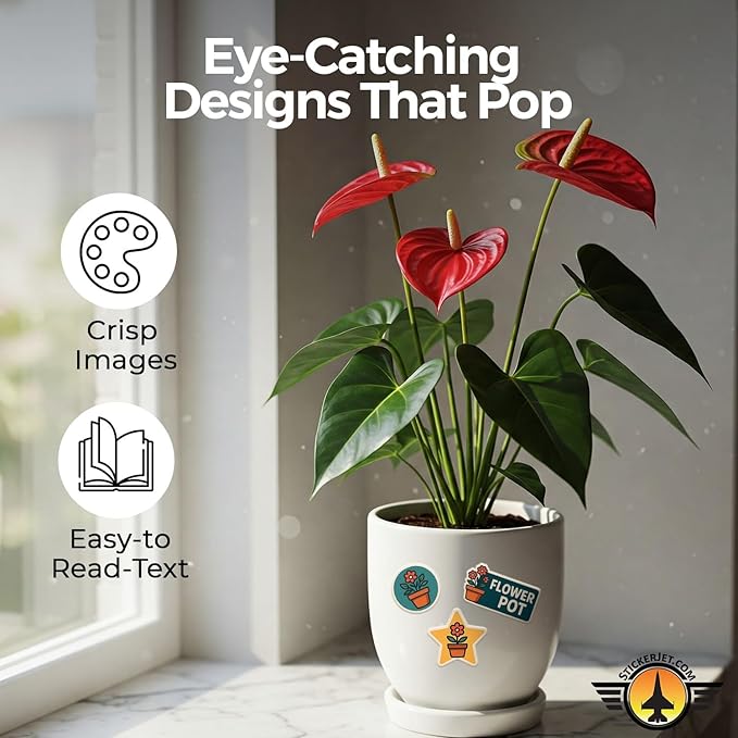 StickerJet Personalized Vinyl Stickers - Customize with Your Photo, Logo or Design - Fade Resistant and Waterproof Custom Decals for Logo, Branding, Packaging