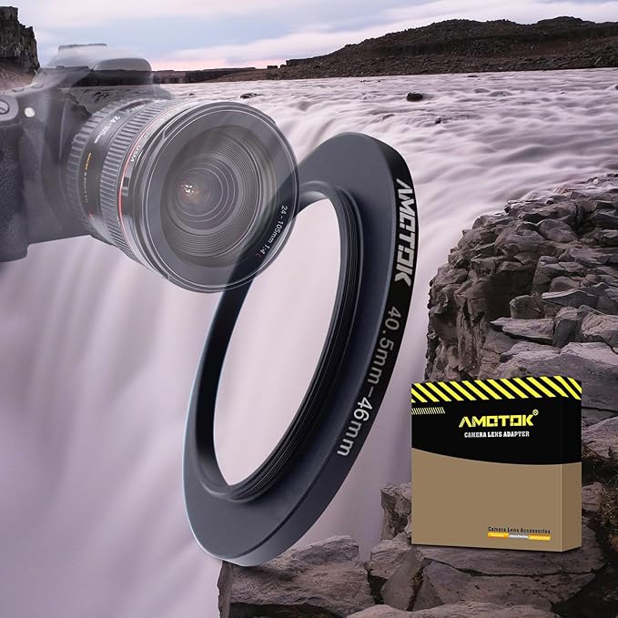 40.5mm Lens to 46mm Camera Lens Adapter,40.5mm to 46mm Filter Step up Ring Adapter Ring,Compatible All 46mm Filter Accessory.Made from CNC Machined