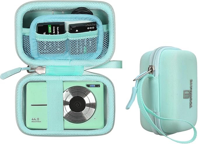 Hard Storage Case for CAMKORY/VAHOIALD/QONGUDS/Canon PowerShot 180 190/Sony DSCW800 830 Digital Camera Case Only (Cyan)