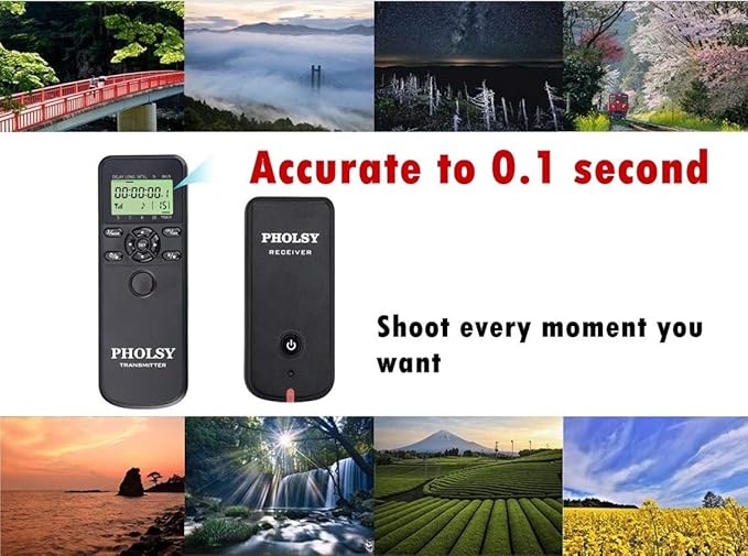 PHOLSY Wireless Timer Remote Release Control with Intervalometer and HDR for Panasonic S5, S1H, S1R, S1M, S1, G95, G91, G90, G9, FZ1000 II, G80, G81, G85, GH5, GH6, G95, G7, GH7, GX8, G6, G5